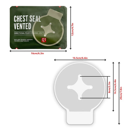 **High-Performance Tactical Chest Seal – 4 Vent Holes for Optimal Airflow | Crucial Emergency Tool for First Responders and Outdoor Enthusiasts**