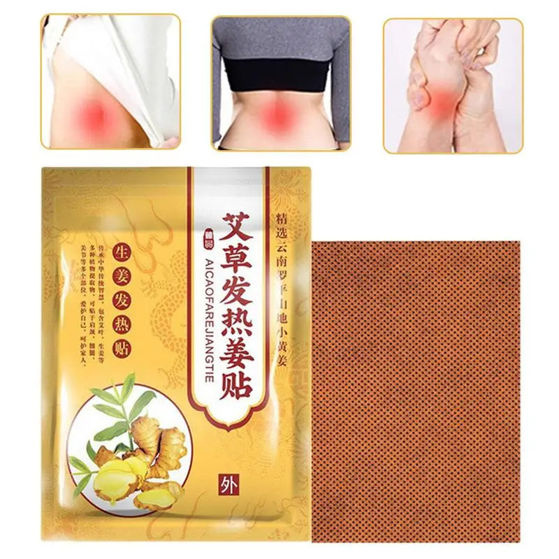 **Herbal Ginger Self-Heating Compresses (50/100pcs) - Experience Natural Relief from Pain and Fatigue | Restore Your Energy with Every Patch!**