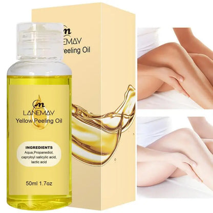 "Illuminate Your Beauty: Yellow Peeling Oil for Dark Skin - Exfoliating Treatment to Remove Dead Skin & Brighten Arms, Knees & Legs!"