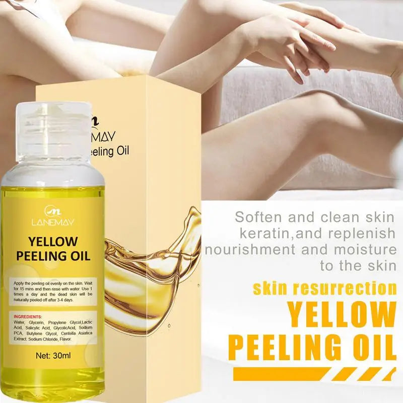 "Illuminate Your Beauty: Yellow Peeling Oil for Dark Skin - Exfoliating Treatment to Remove Dead Skin & Brighten Arms, Knees & Legs!"