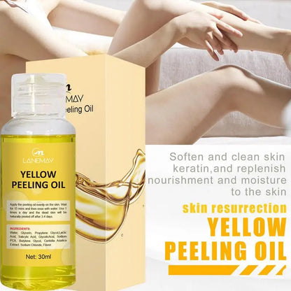 "Illuminate Your Beauty: Yellow Peeling Oil for Dark Skin - Exfoliating Treatment to Remove Dead Skin & Brighten Arms, Knees & Legs!"