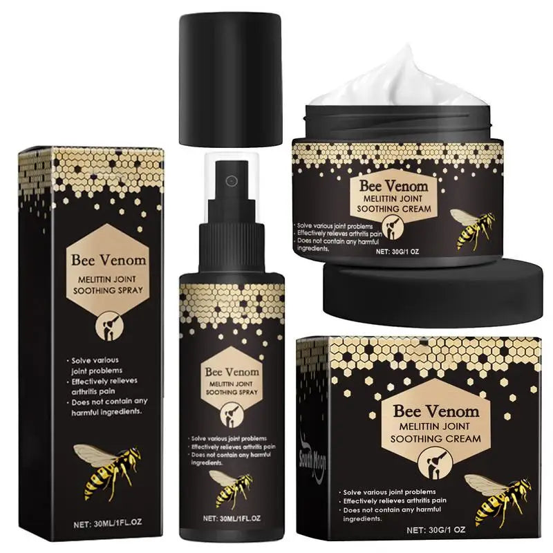 **Natural Bee Venom Joint Relief Cream & Massage Spray - Unlock Pain-Free Movement and Stronger Bones – Your Go-To Solution for Lasting Comfort and Care**