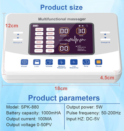 **Pro High-Tech 12 Modes TENS Machine - Ultimate EMS Acupuncture & Low-Frequency Massage Therapy for Total Muscle Relief & Relaxation!**