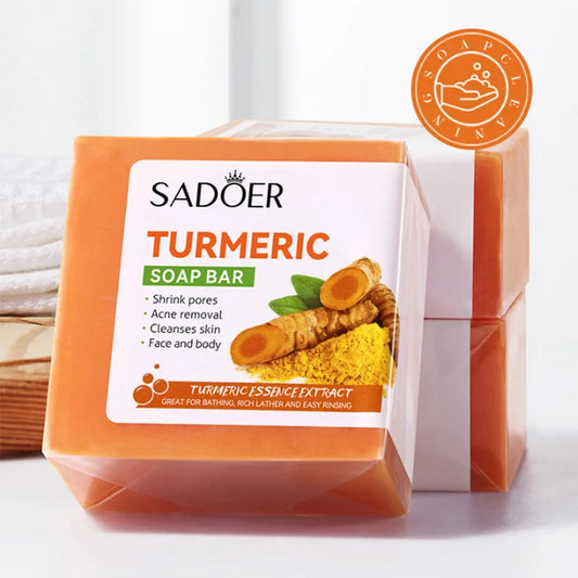 **Nature’s Secret: Herbal Turmeric Soap – Hydrate, Cleanse, and Prevent Dry Skin Effortlessly!**