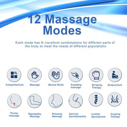 **Pro High-Tech 12 Modes TENS Machine - Ultimate EMS Acupuncture & Low-Frequency Massage Therapy for Total Muscle Relief & Relaxation!**