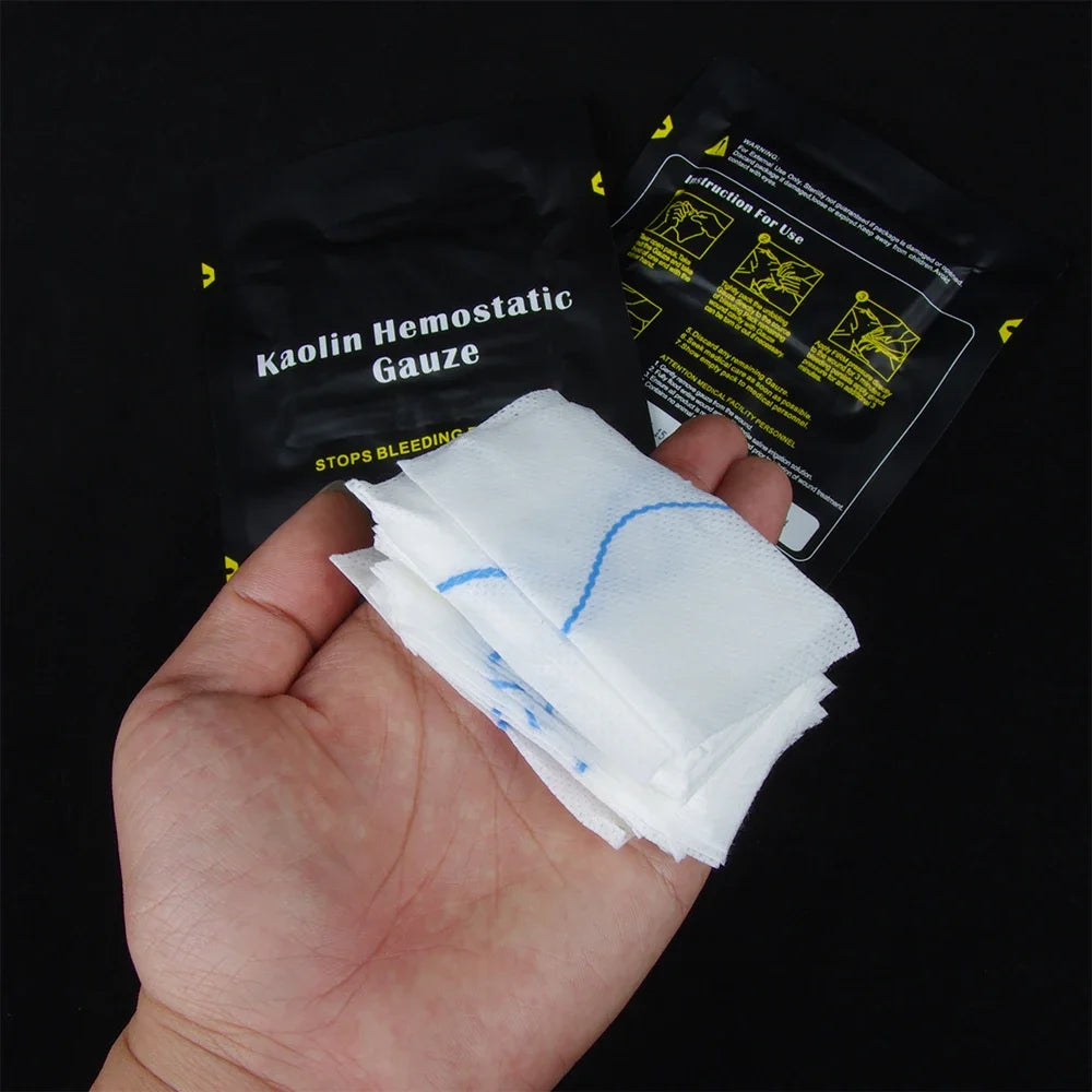 "Life-Saving High-Tech Kaolin Hemostatic Gauze - Z-Fold Combat Dressing for Rapid Response to Severe Organ  Bleeding | Essential Tactical Medical Gear for Adventurers"