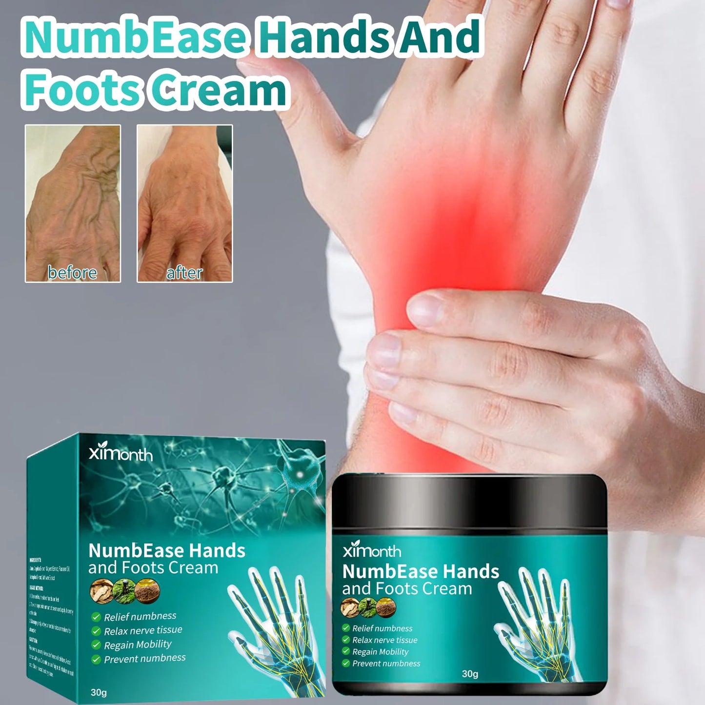 **Say Goodbye to Pain: Herbal TCM Hand & Foot Cream for Numbness, Joint Swelling & Muscle Strain – Experience Lasting Relief Now!**