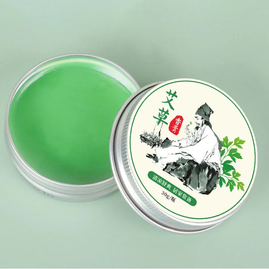 **Traditional Chinese Mugwort Remedy: 100% Herbal Ointment for Instant Itch Relief & Scald Protection | Effective Mosquito Repellent**