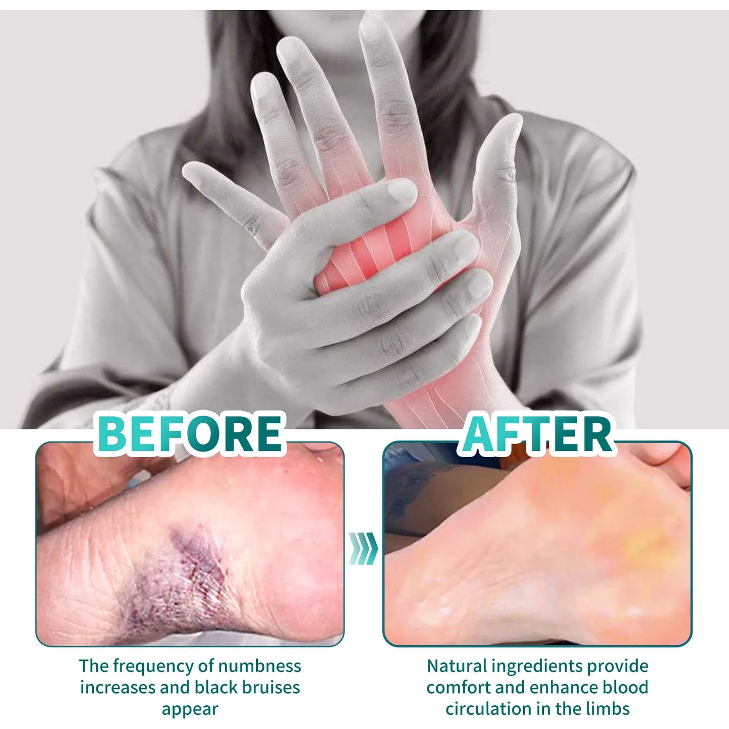 **Say Goodbye to Pain: Herbal TCM Hand & Foot Cream for Numbness, Joint Swelling & Muscle Strain – Experience Lasting Relief Now!**