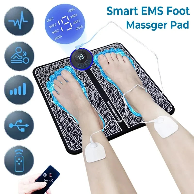 **Discover Deep Relief: Foldable EMS Foot Massager with Smart Technology, 8 Massage Modes, and Remote Control – Your Path to Ultimate Comfort and Relaxation!**