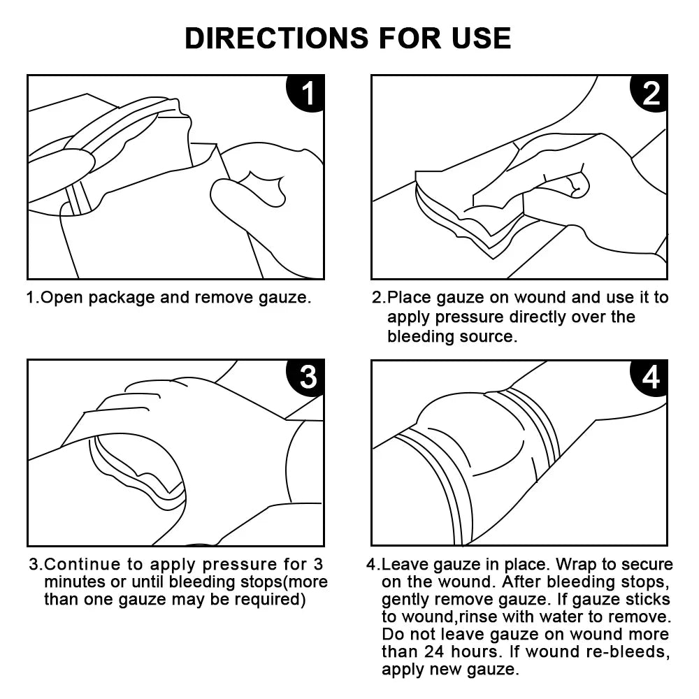 **High-Tech Gen2 Hemostatic Kaolin Gauze - Soluble Z-Fold Wound Dressing for IFAK Kits | Rapid Blood Control & Enhanced Healing in Emergencies!**