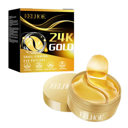 **Illuminate Your Look: Premium 24K Gold Snail Eye Patches for Firming, Smoothing & Revitalizing Tired Eyes!**