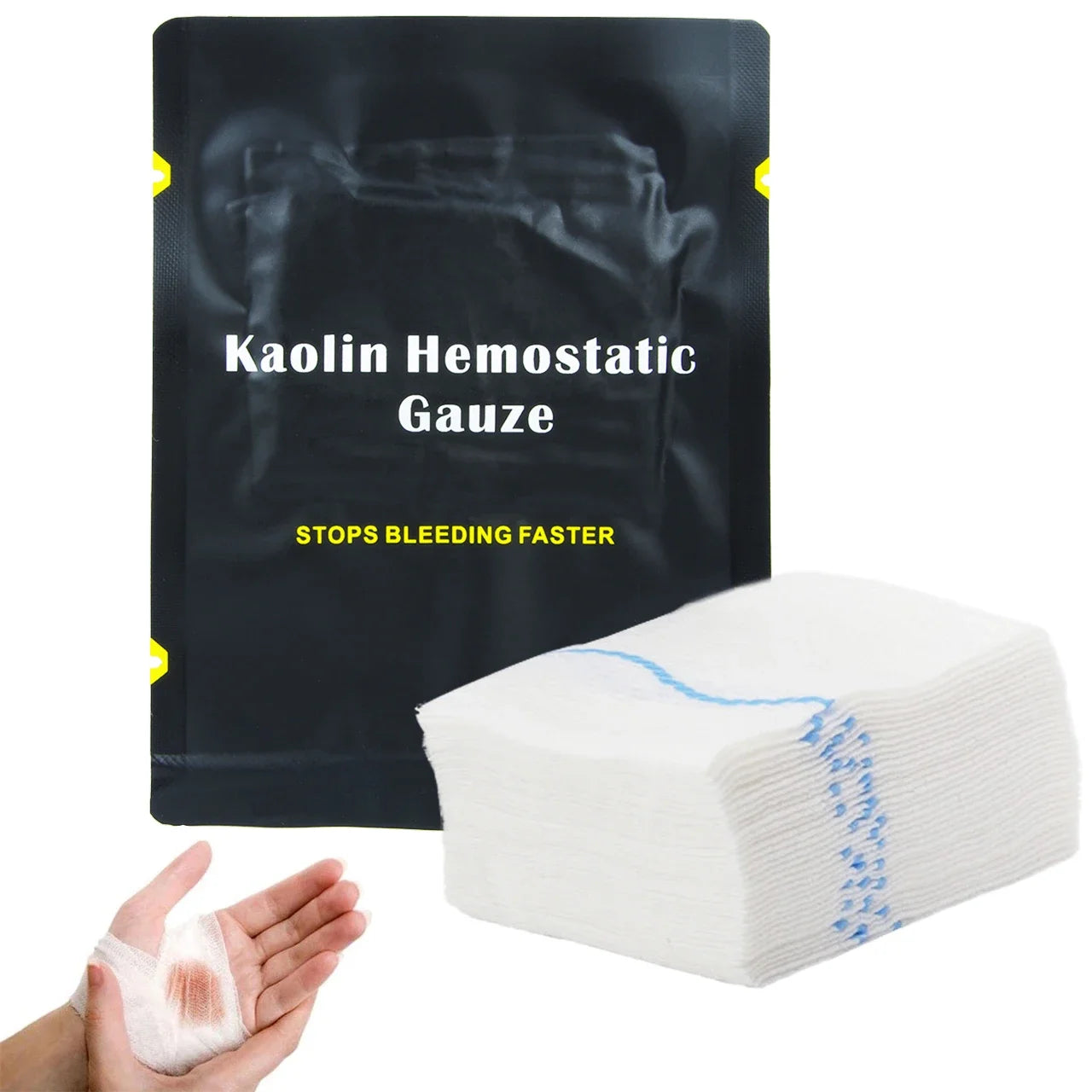 "Life-Saving High-Tech Kaolin Hemostatic Gauze - Z-Fold Combat Dressing for Rapid Response to Severe Organ  Bleeding | Essential Tactical Medical Gear for Adventurers"