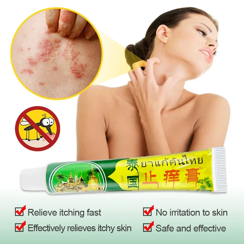 "Thailand’s Best-Kept Secret: 4-Pack Psoriasis & Eczema Cream - Refreshing Mint Ointment to Soothe Itchy Skin and Promote Healing Naturally!"